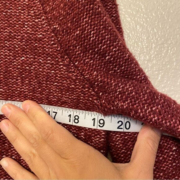 Banana Republic burgundy marled Heathered red mock neck pullover soft sweater M - Picture 6 of 8